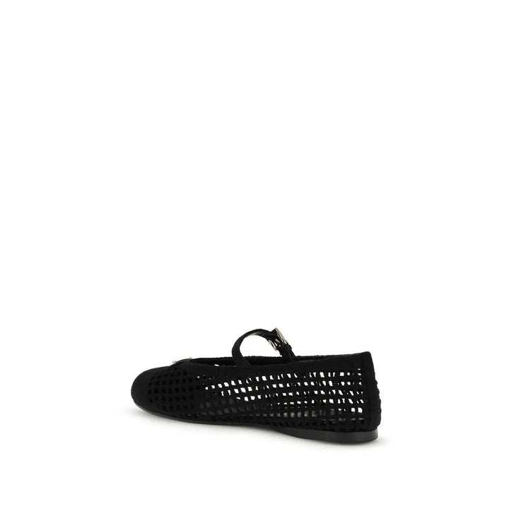 Black Cotton Ballet Flats Prada