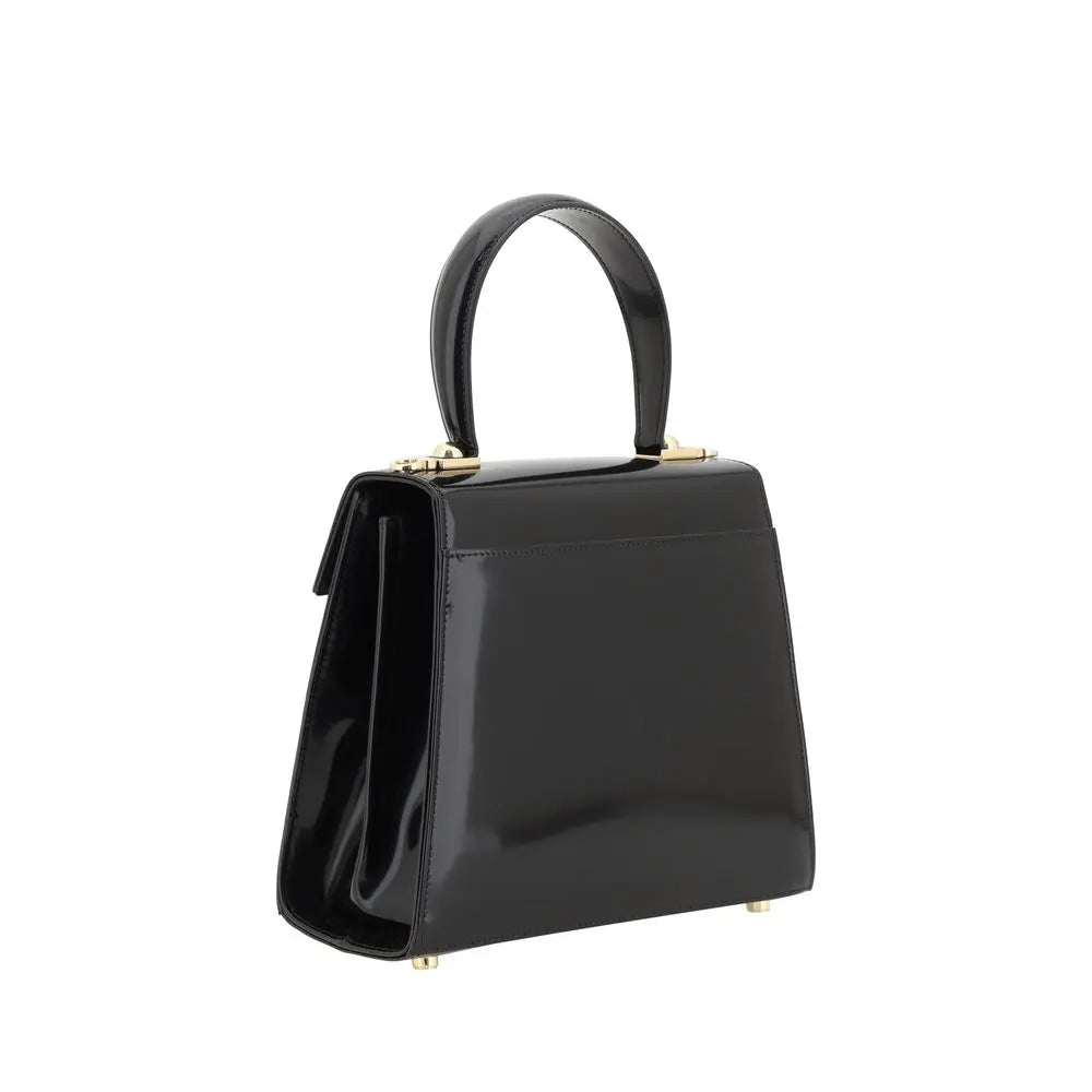 Black Calf Leather Bos Taurus Handbag Ferragamo
