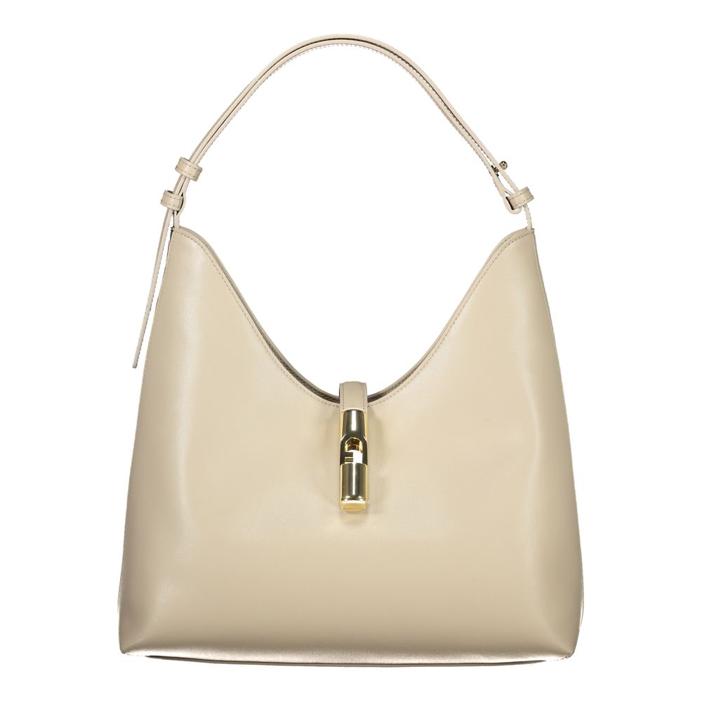 Beige Leather Women Handbag Furla