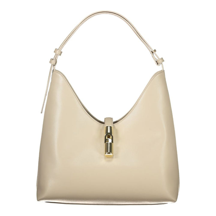 Beige Leather Women Handbag Furla