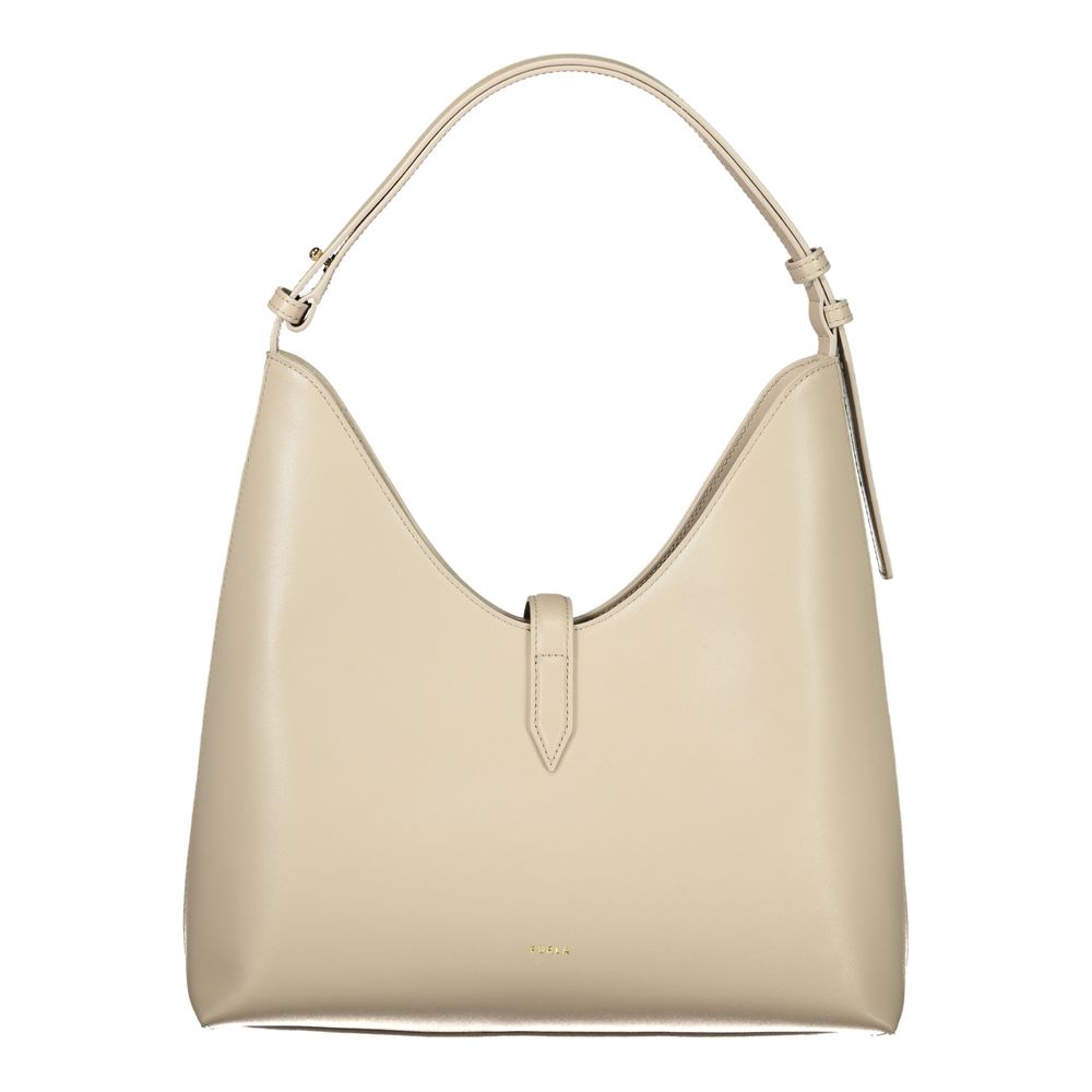 Beige Leather Women Handbag Furla