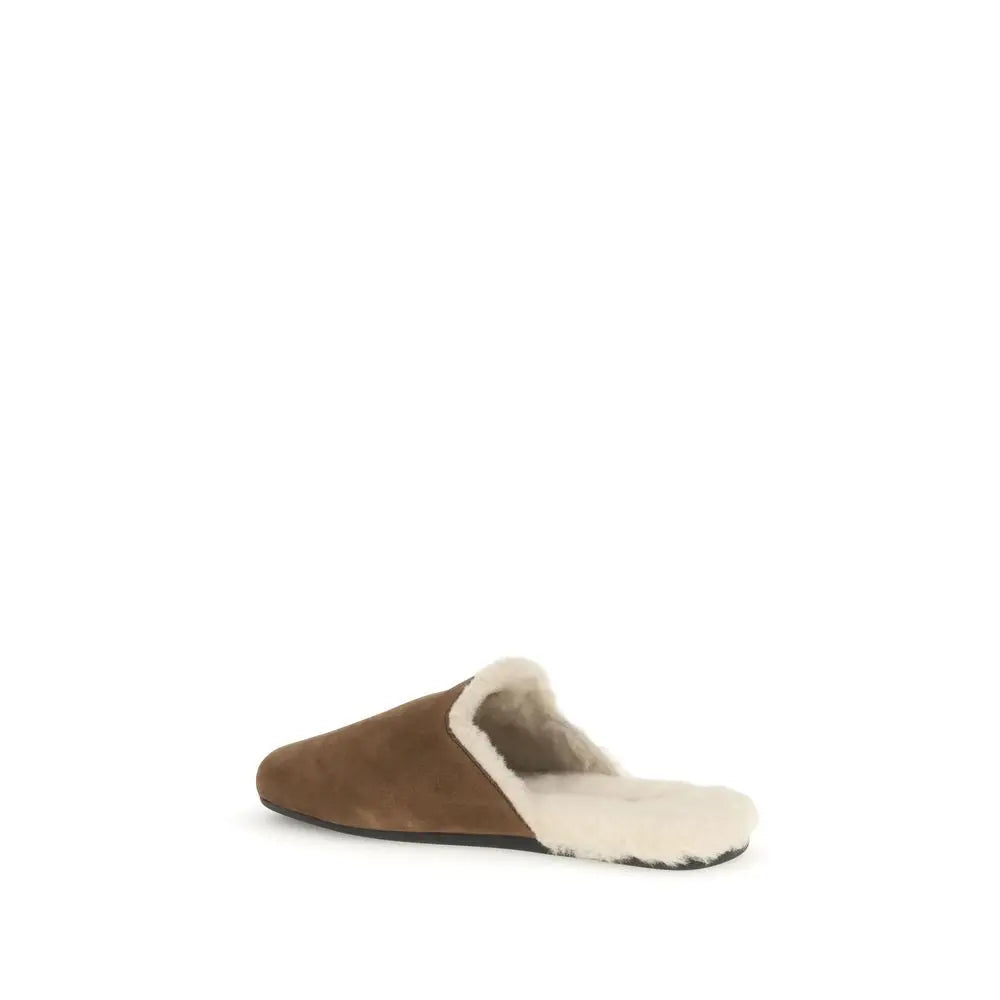 Brown Calf Leather Bos Taurus Mules Prada