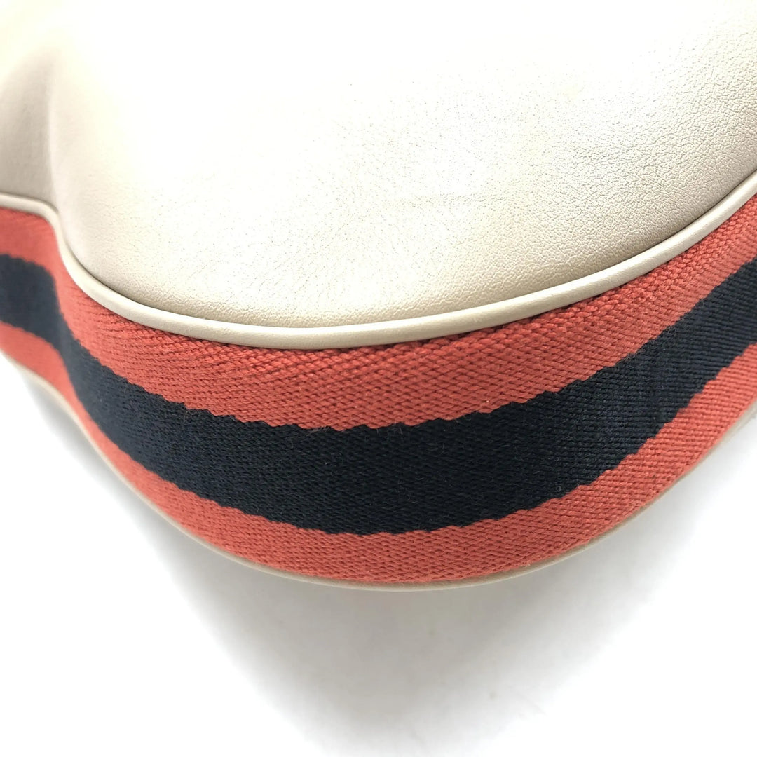 Gucci Aria Calfskin Web Large Attache Shoulder Bag Beige Gucci