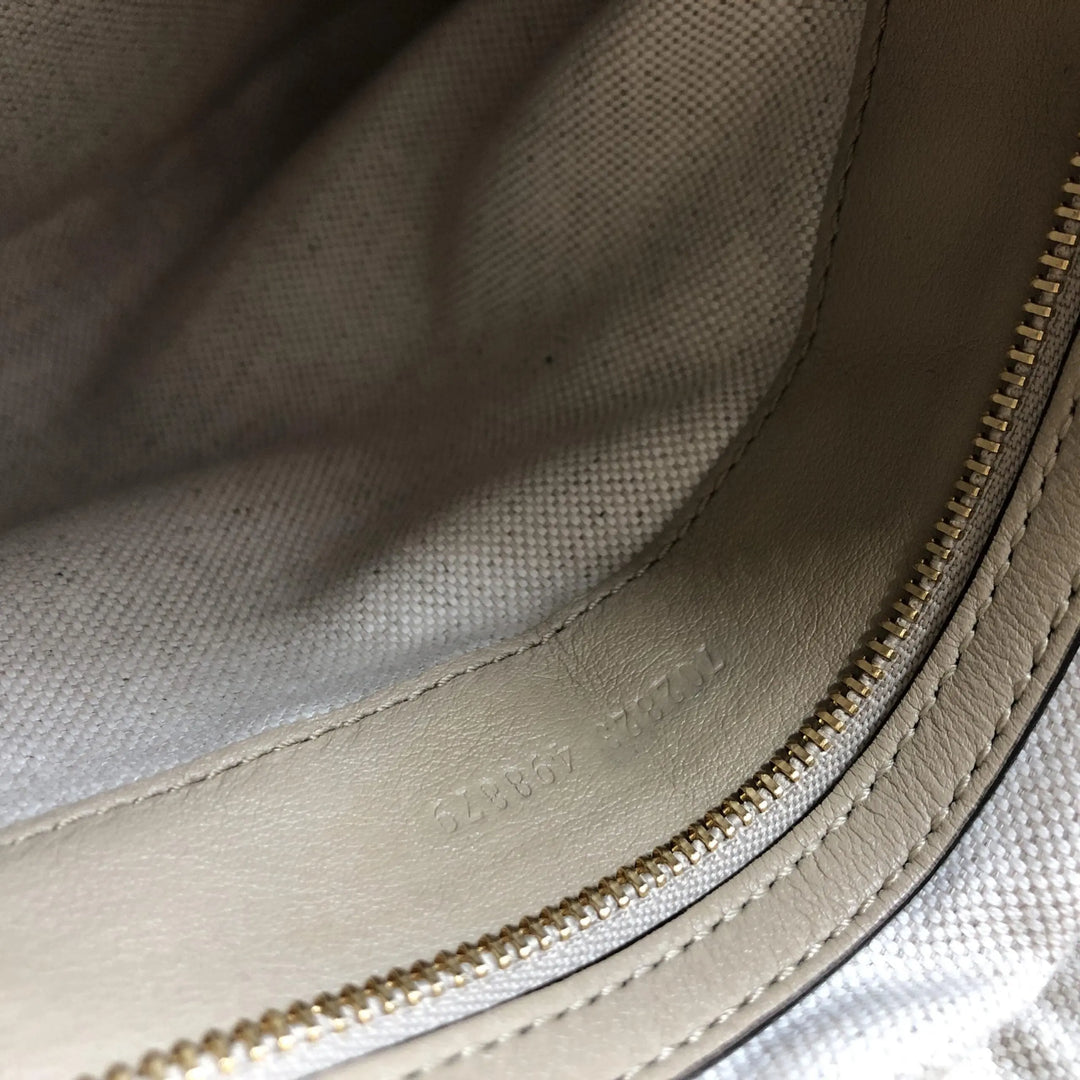 Gucci Aria Calfskin Web Large Attache Shoulder Bag Beige Gucci