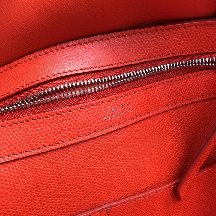 Cabas Phantom Red Pebbled Leather Tote Bag Celine