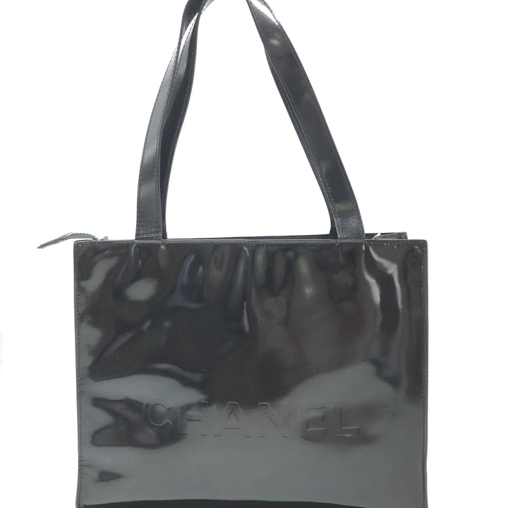 Black Patent Leather Tote Chanel