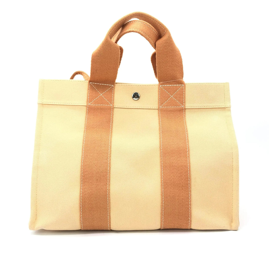 Canvas Tote Bag In Pastel Orange Hermès
