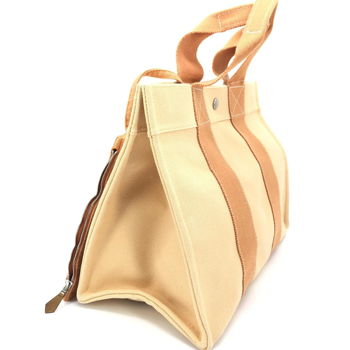 Canvas Tote Bag In Pastel Orange Hermès