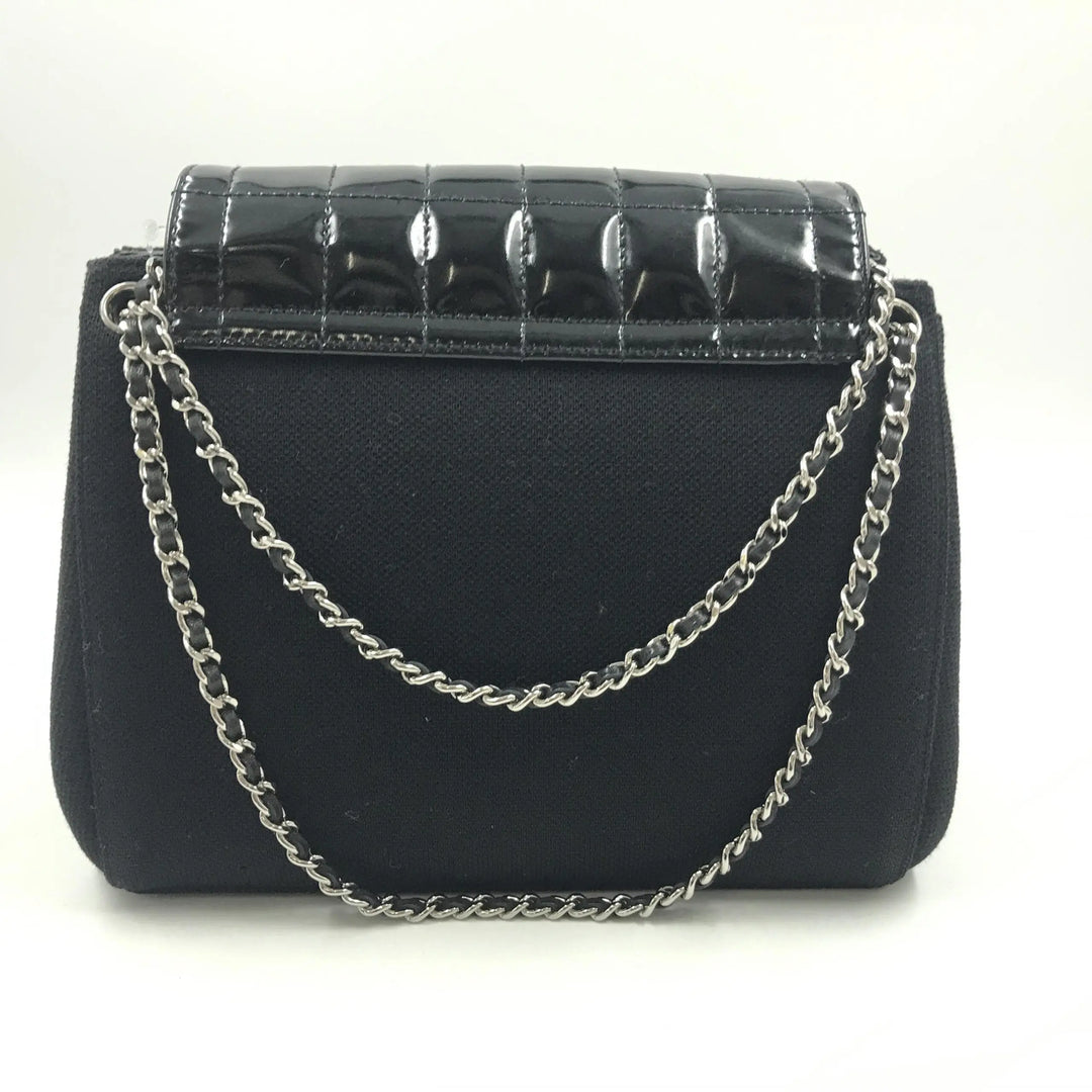 Chocolate Bar Patent Leather Shoulder Bag Chanel