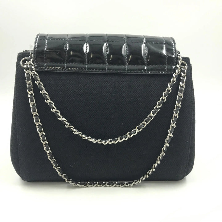 Chocolate Bar Patent Leather Shoulder Bag Chanel