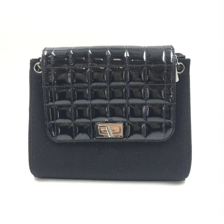 Chocolate Bar Patent Leather Shoulder Bag Chanel
