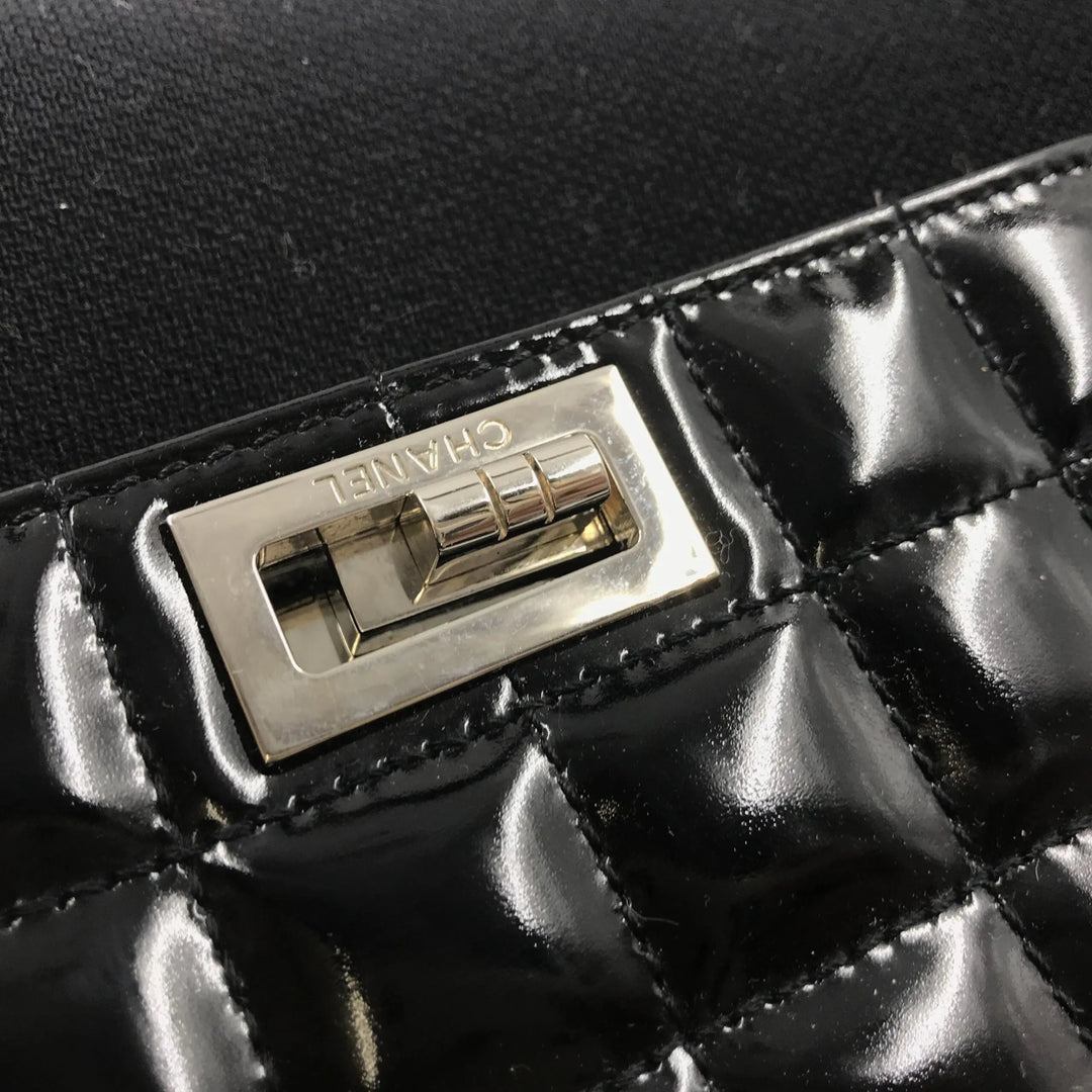 Chocolate Bar Patent Leather Shoulder Bag Chanel