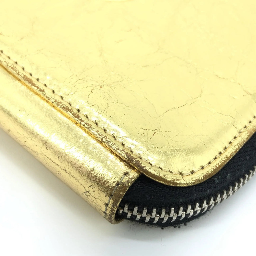 Gold Tone Votez Coco Zip Clutch Chanel