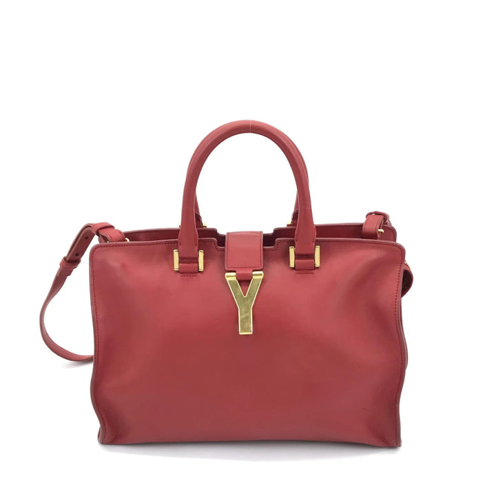 Leather Handbag With Y Logo Saint Laurent