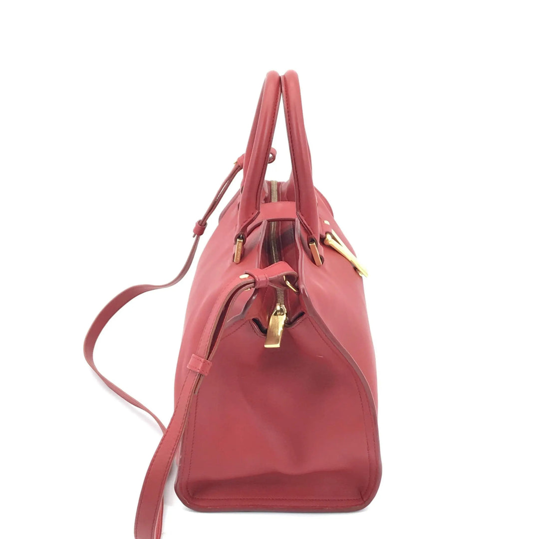 Leather Handbag With Y Logo Saint Laurent