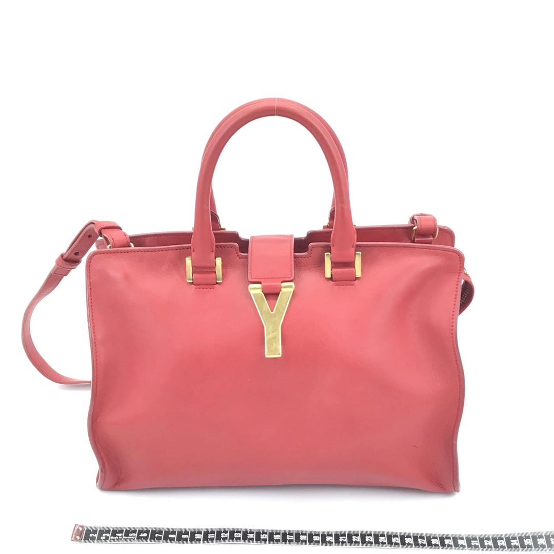 Leather Handbag With Y Logo Saint Laurent