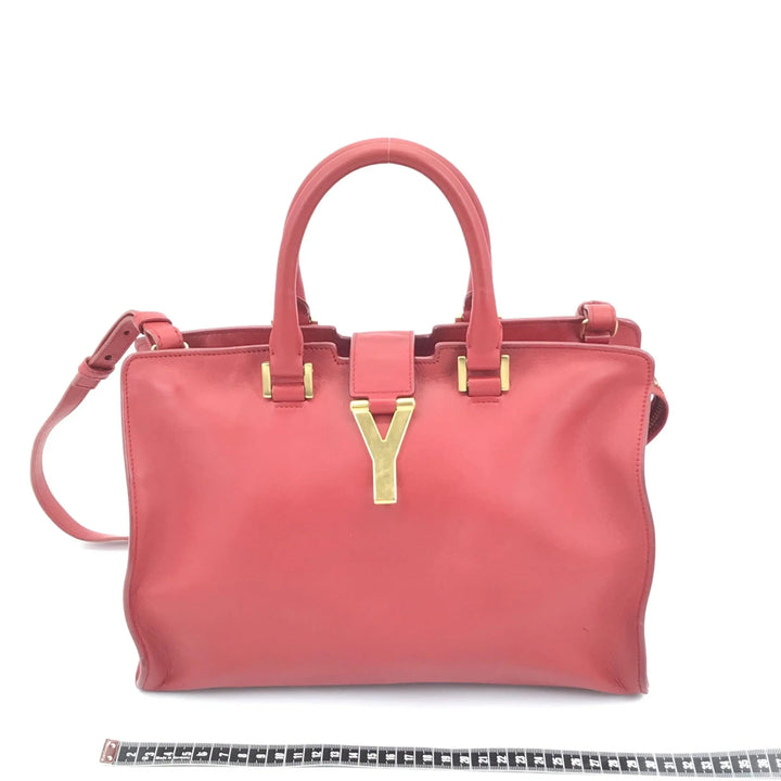 Leather Handbag With Y Logo Saint Laurent