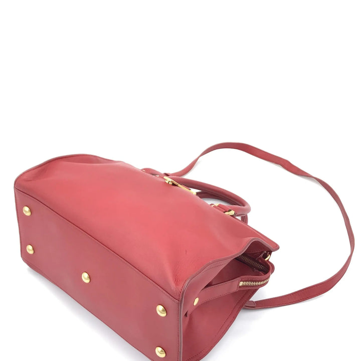 Leather Handbag With Y Logo Saint Laurent