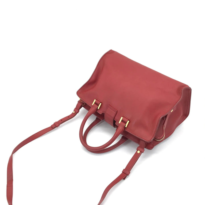 Leather Handbag With Y Logo Saint Laurent