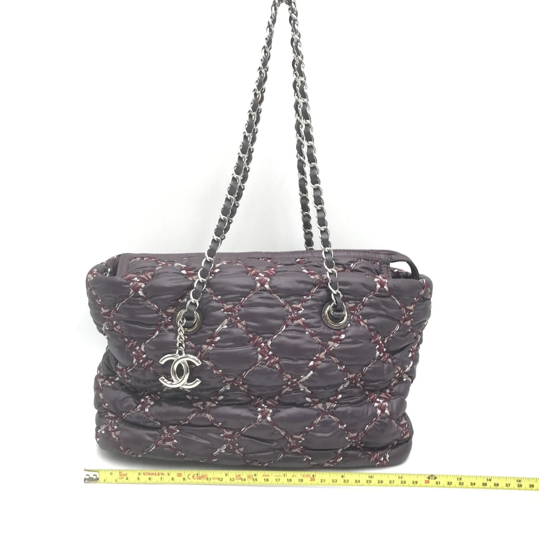 Paris-Byzance Chain Shoulder Bag Purple Nylon Chanel
