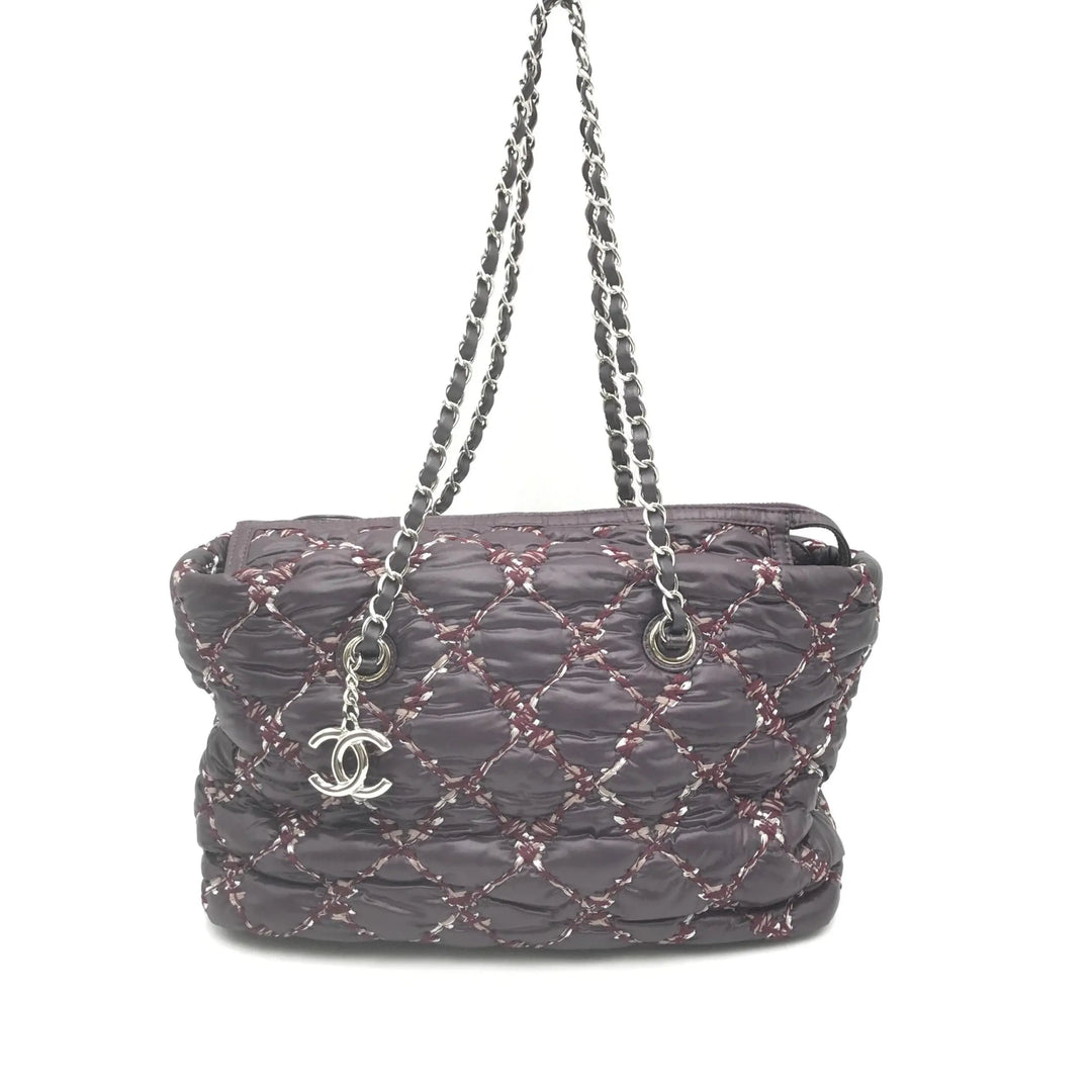 Paris-Byzance Chain Shoulder Bag Purple Nylon Chanel