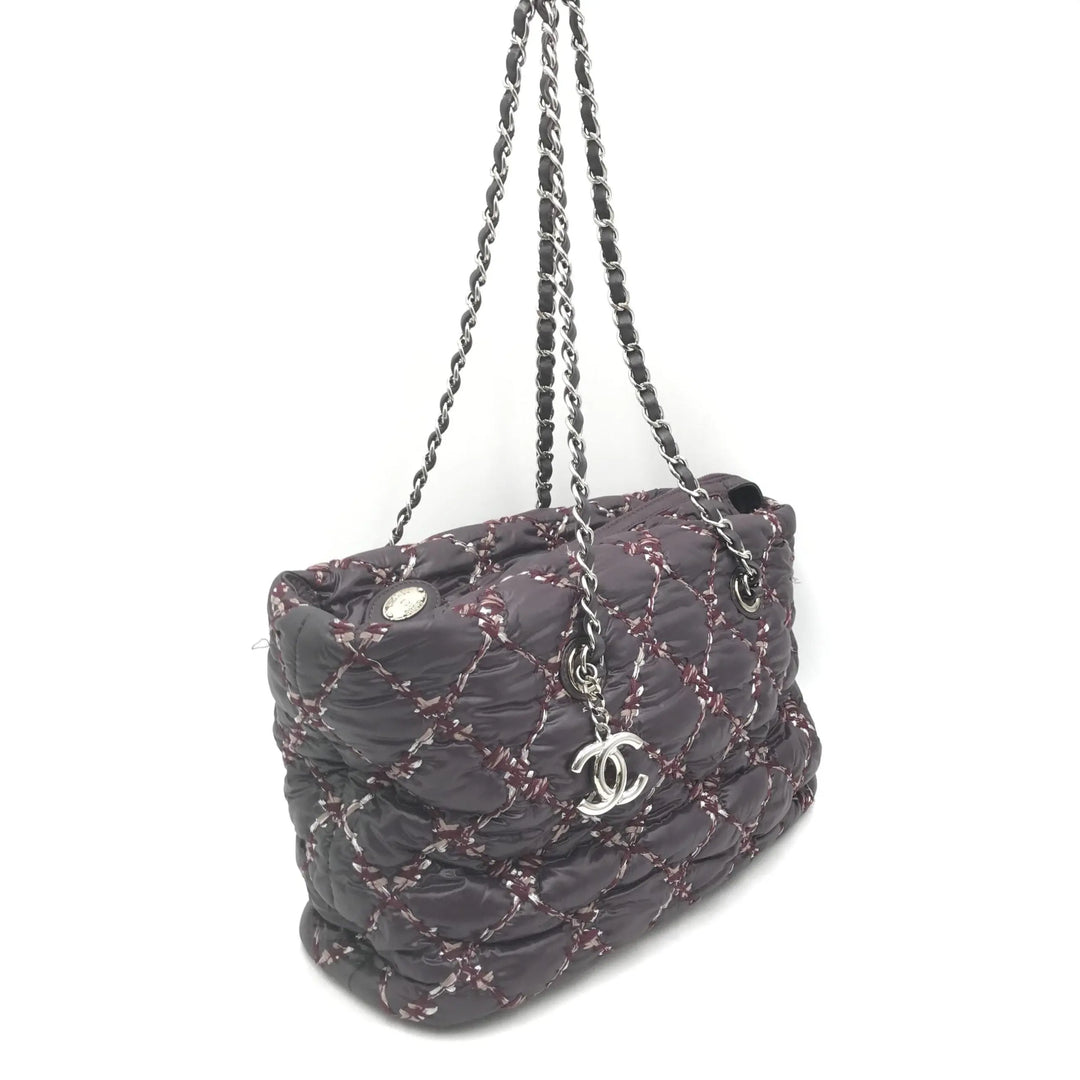 Paris-Byzance Chain Shoulder Bag Purple Nylon Chanel