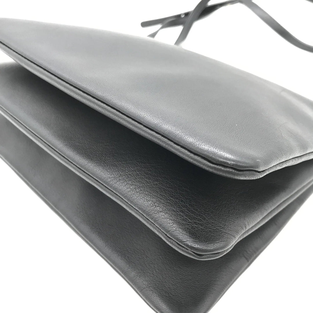 Trio Black Leather Shoulder Bag Celine