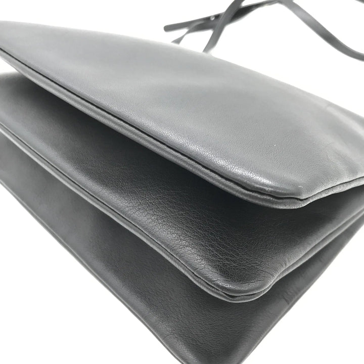 Trio Black Leather Shoulder Bag Celine