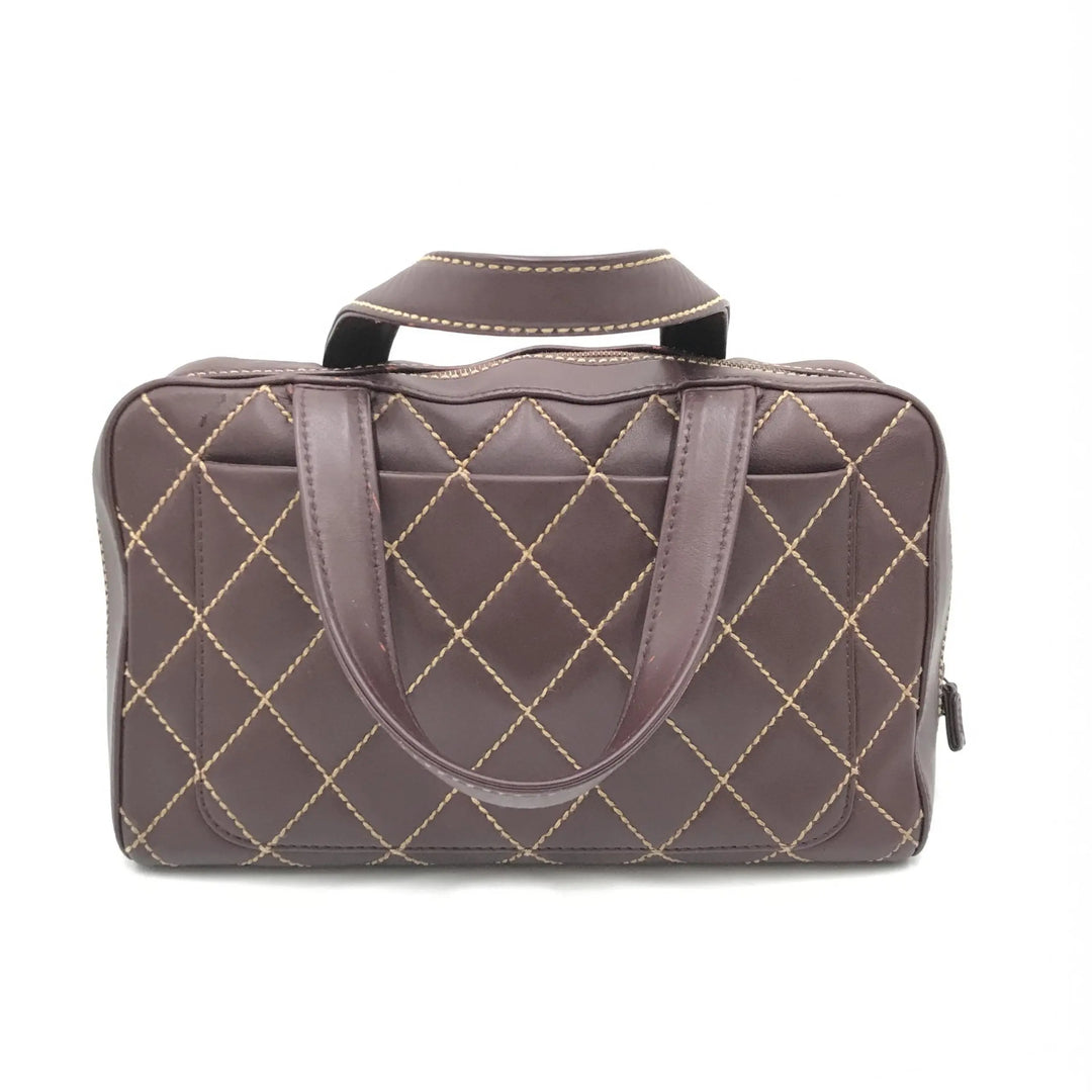 Wild Stitch Handbag Mini Boston Red Chanel