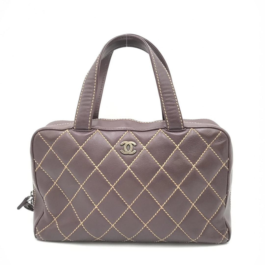 Wild Stitch Handbag Mini Boston Red Chanel