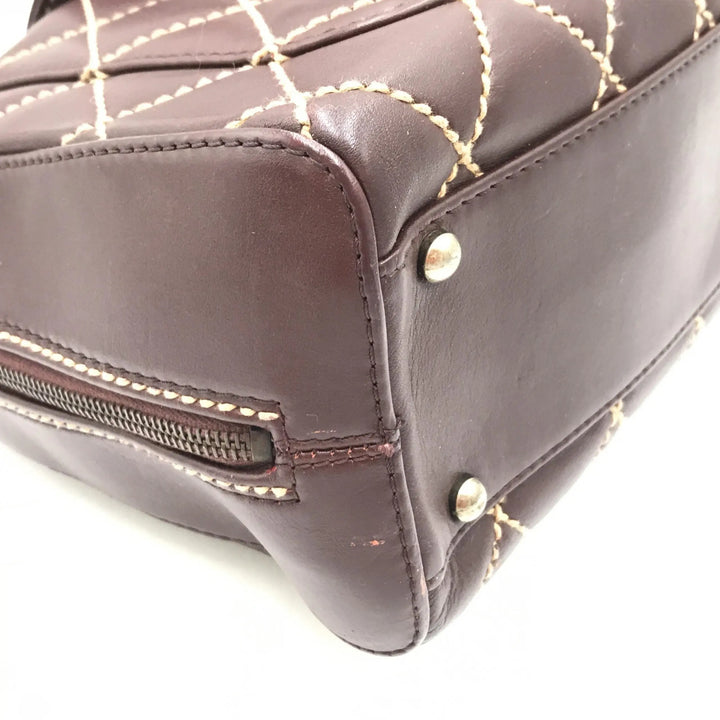 Wild Stitch Handbag Mini Boston Red Chanel