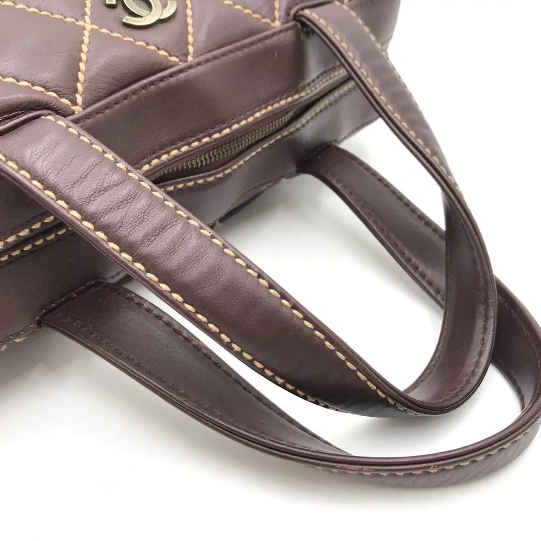 Wild Stitch Handbag Mini Boston Red Chanel