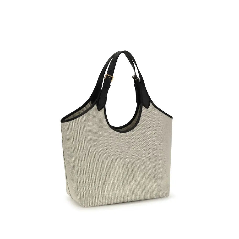 Beige Cotton Shoulder Bag Versace