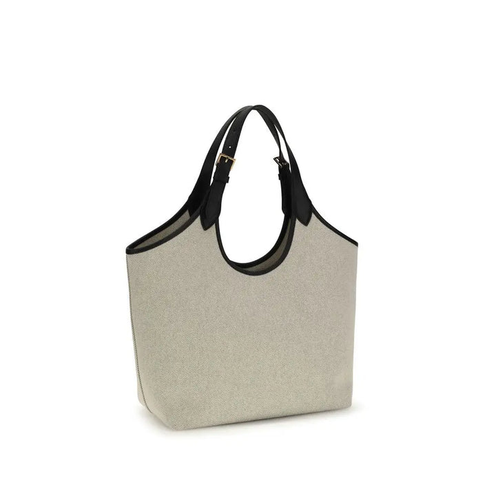 Beige Cotton Shoulder Bag Versace