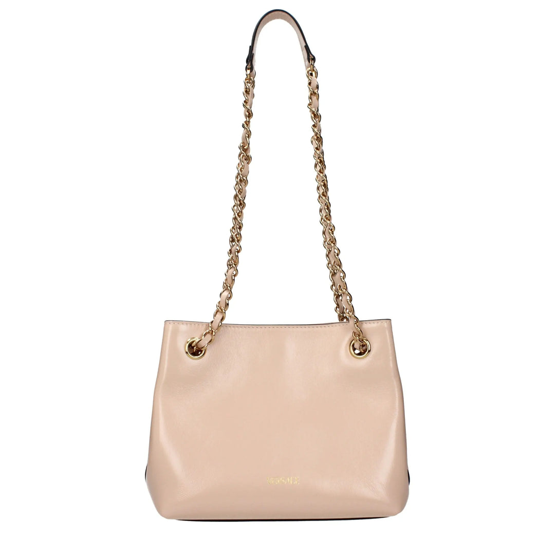 Pink Leather Shoulder Bag Versace