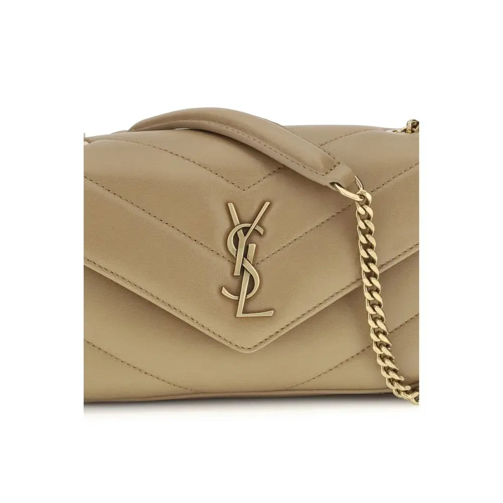 Beige Lamb Ovis Aries Aries Shoulder Bag Saint Laurent