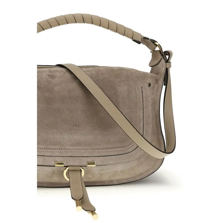Beige Calf Leather Bos Taurus Shoulder Bag Chloé