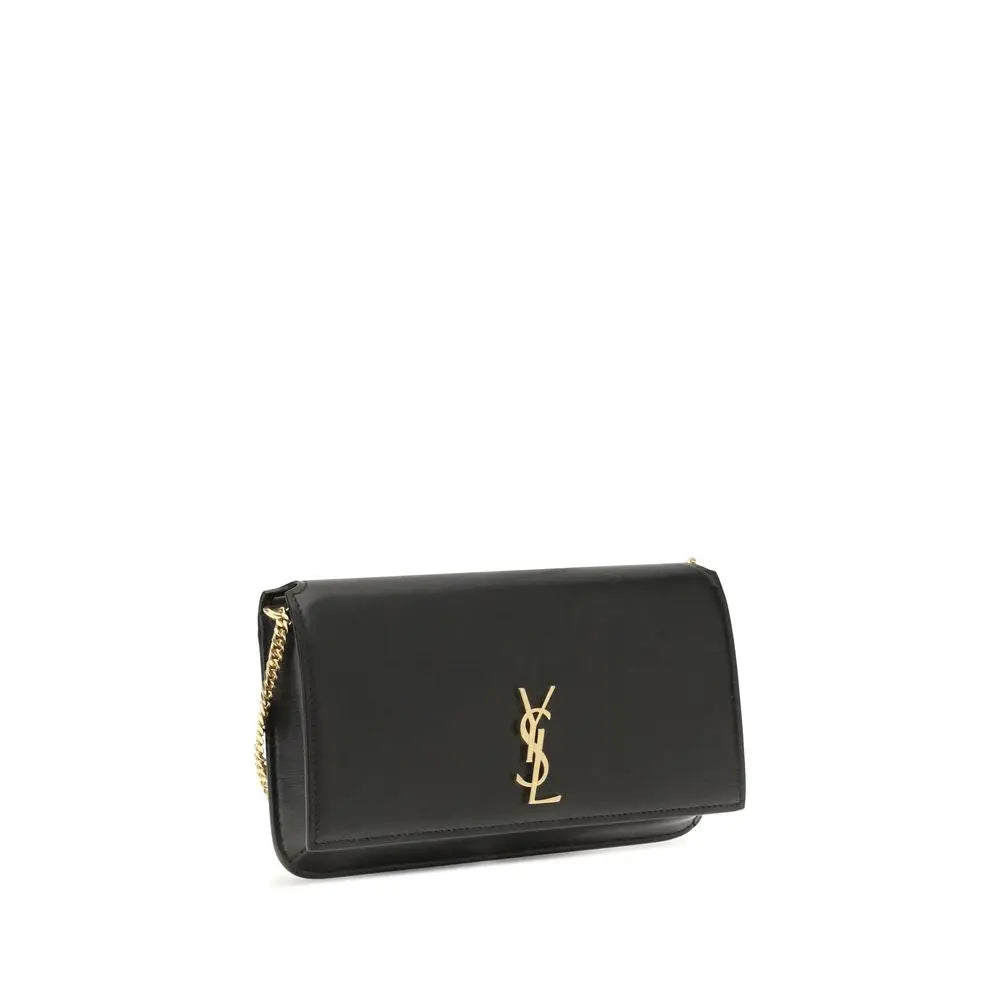 Black Calf Leather Bos Taurus Shoulder Bag Saint Laurent