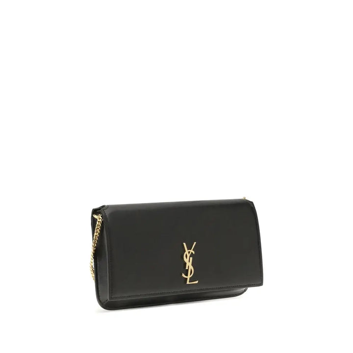Black Calf Leather Bos Taurus Shoulder Bag Saint Laurent