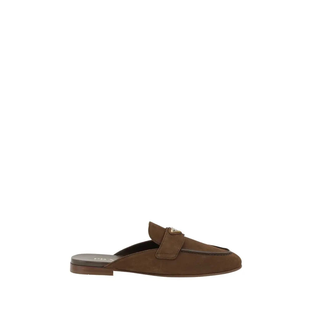 Brown Calf Leather Bos Taurus Mules Prada