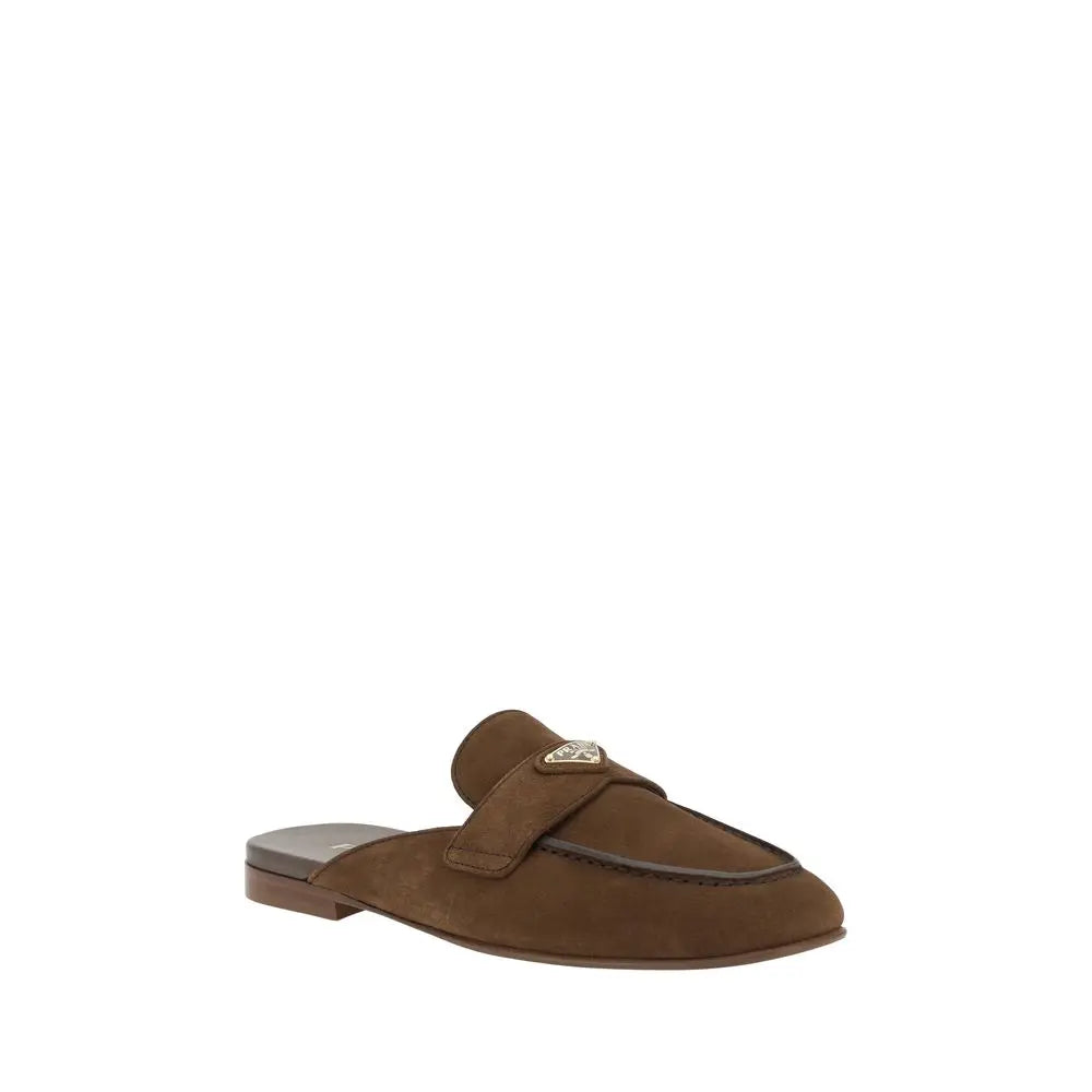 Brown Calf Leather Bos Taurus Mules Prada