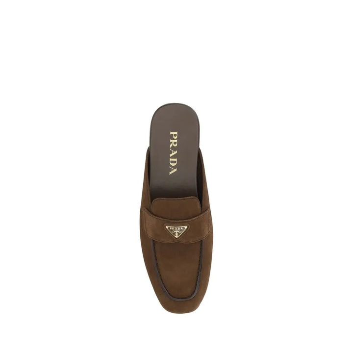 Brown Calf Leather Bos Taurus Mules Prada