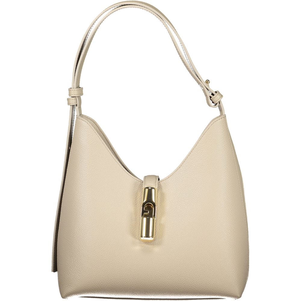 Beige Leather Women Handbag Furla
