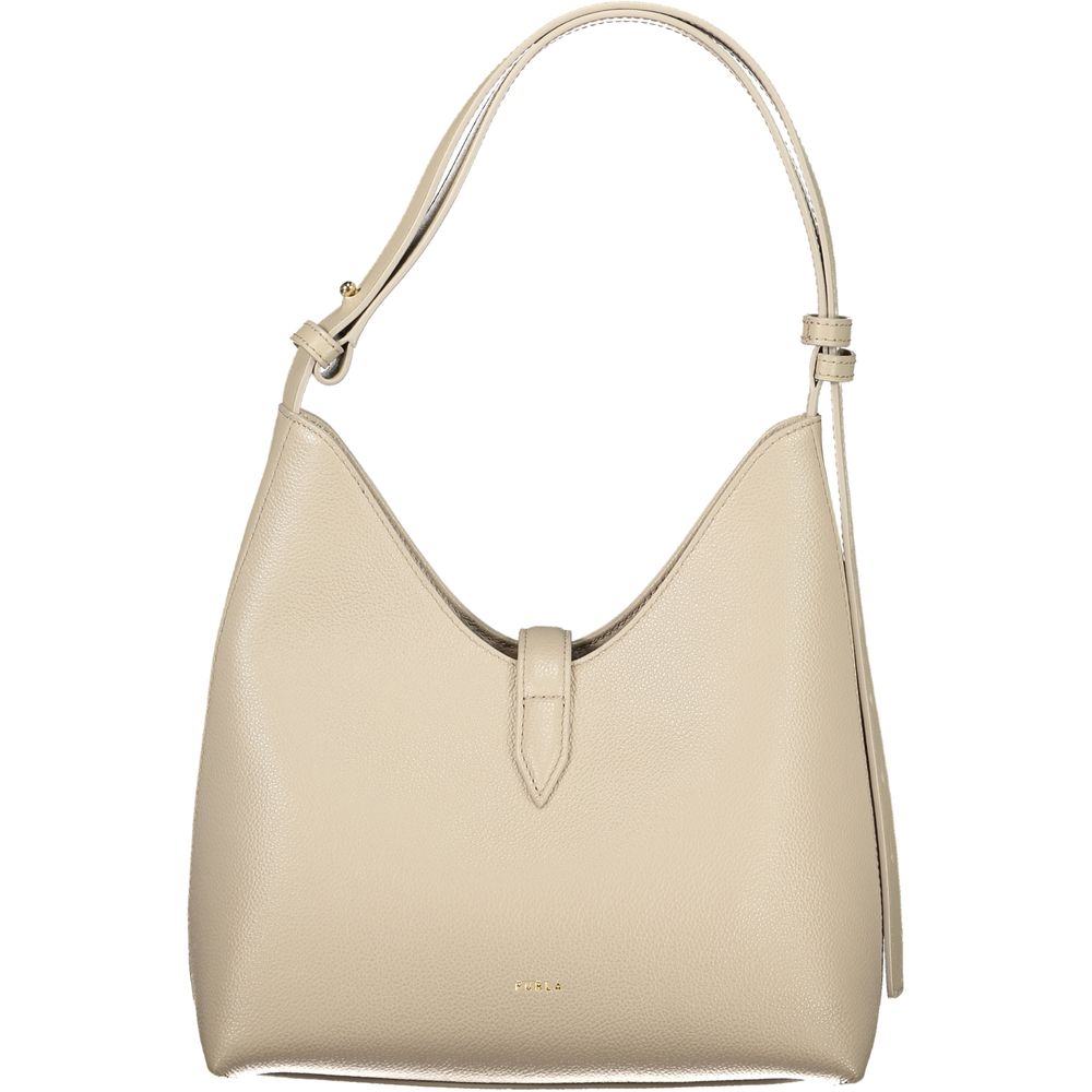 Beige Leather Women Handbag Furla