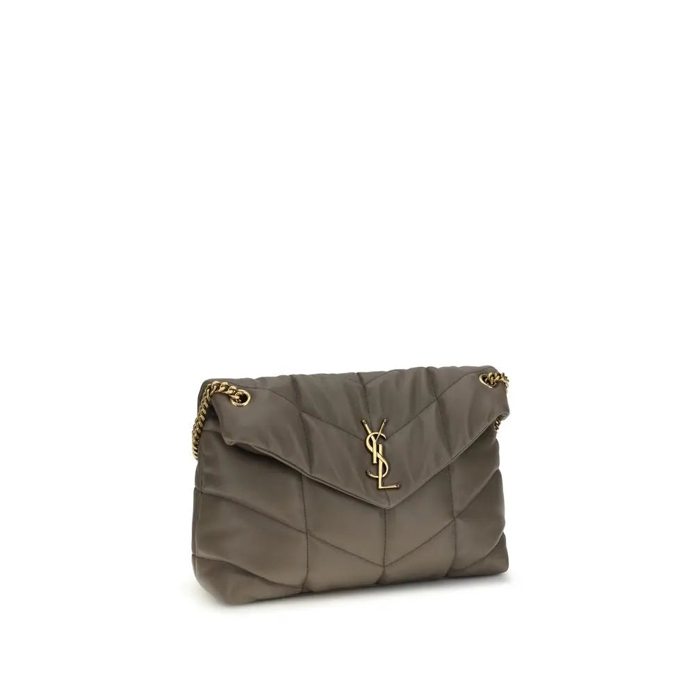 Gray Lamb Leather Shoulder Bag Saint Laurent