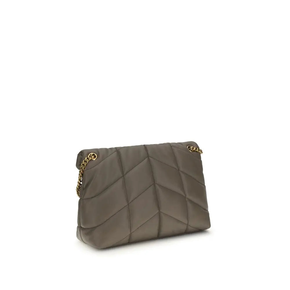 Gray Lamb Leather Shoulder Bag Saint Laurent
