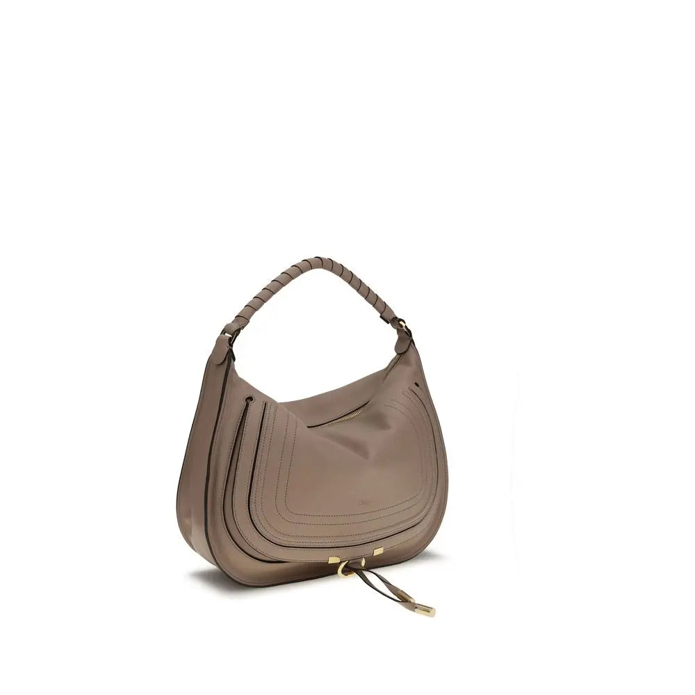 Beige Calf Leather Bos Taurus Shoulder Bag Chloé