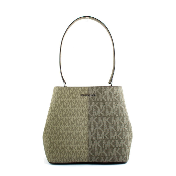 Bicolor Canvas Shoulder Bag Michael Kors