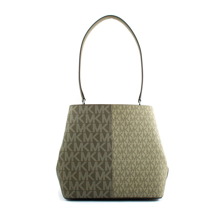 Bicolor Canvas Shoulder Bag Michael Kors