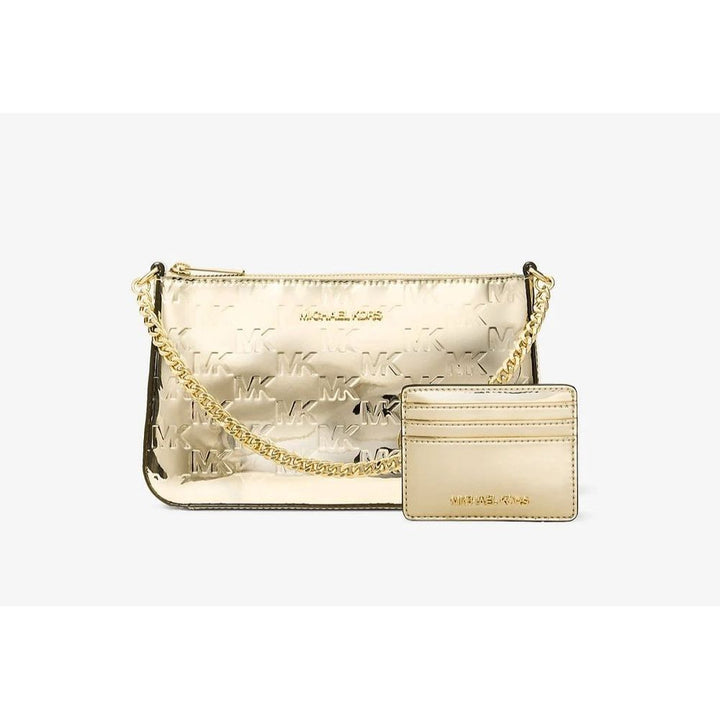 Gold Canvas Clutch Bag Michael Kors